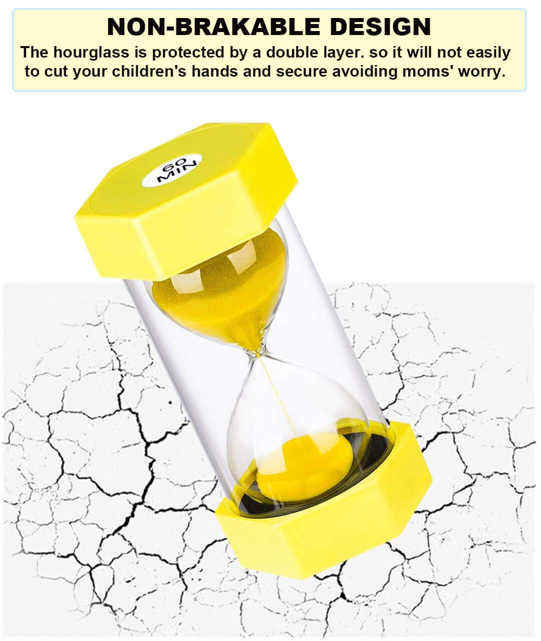 Hourglass Sand Timer 15 Minute: Colorful Sand Clock 5 Minute, Small Yellow Sand Watch 15 Min, Plastic Hour Glass Colorful Sandgl